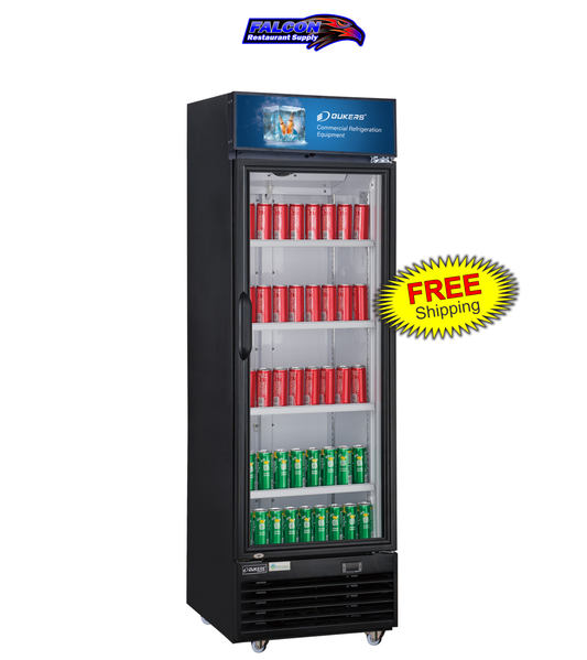 Dukers DSM-19R Commercial Single Glass Swing Door Merchandiser Refrigerator