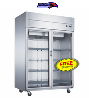 New Dukers D55AR-GS2 Top Mount Glass 2-Door Commercial Reach-in Refrigerator