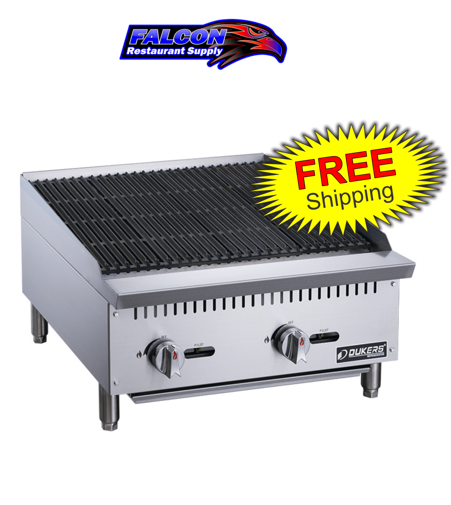 New Dukers DCCB24 24 in. W Countertop Charbroiler Chargrill Grill 70,000 BTU - Falcon Restaurant Supply - 1