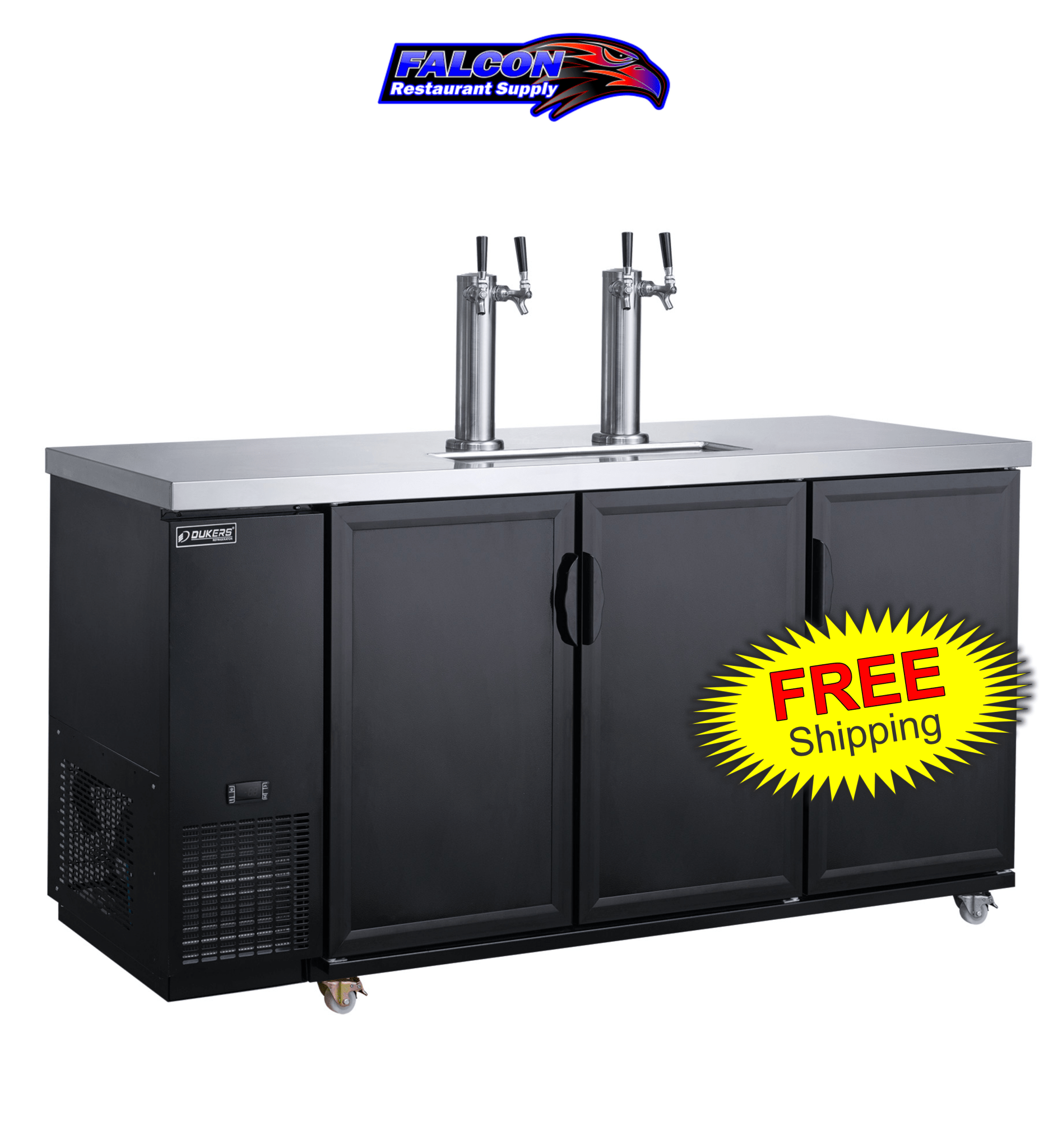 New Dukers DKB72 - M3 Double Tap Kegerator - Falcon Restaurant Supply - 1