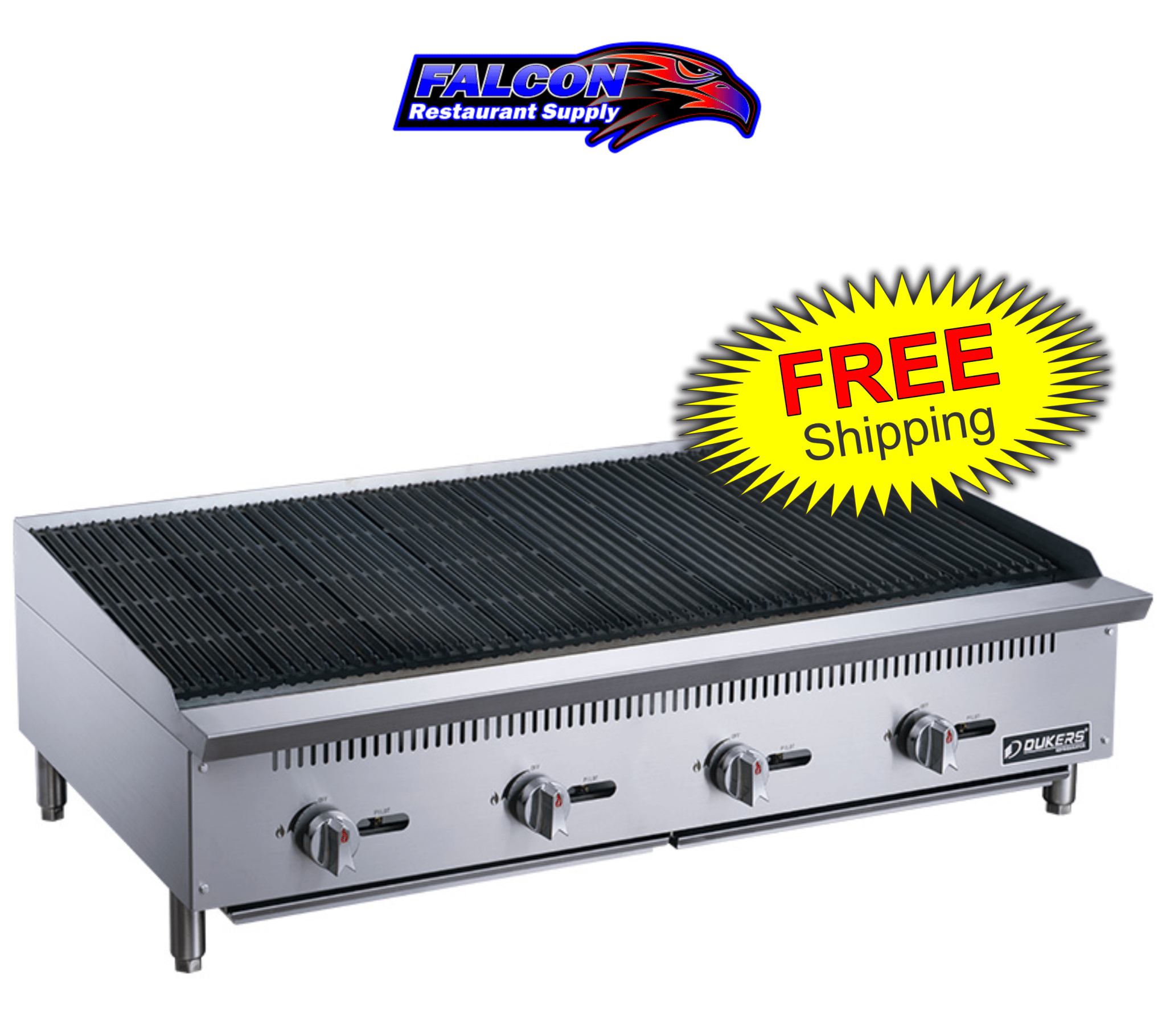 New Dukers DCCB48 48 in. W Countertop Charbroiler Chargrill Grill 140,000 BTU - Falcon Restaurant Supply - 1