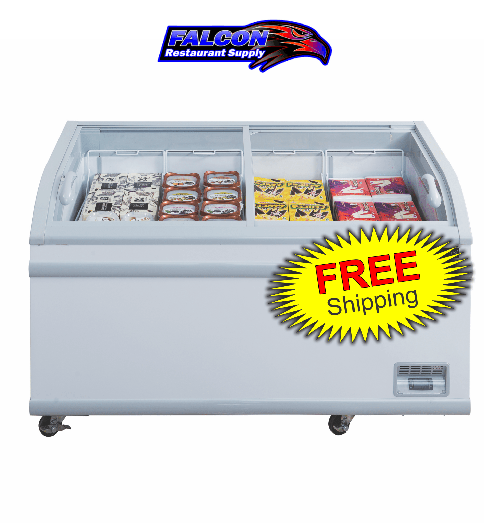 New Dukers WD - 700Y Commercial Chest Freezer in White 72" - Falcon Restaurant Supply - 1