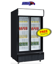 New Dukers DSM-32SR Commercial Glass Sliding 2-Door Merchandising Reach-in Cooler Refrigerator