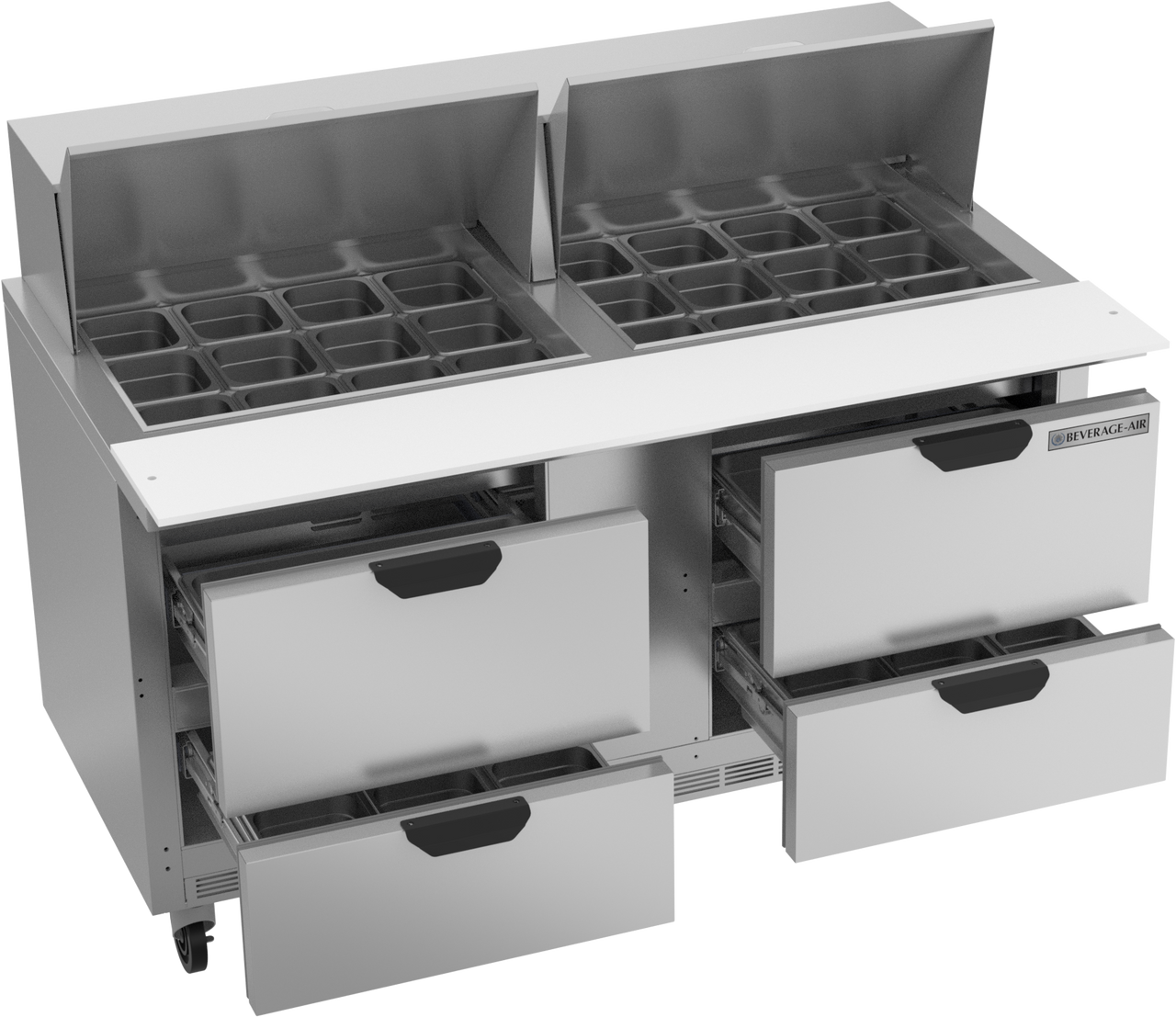 New 60" Beverage Air SPED60HC-24M-4 Sandwich Prep Table 4 Drawer Mega Top - WO1