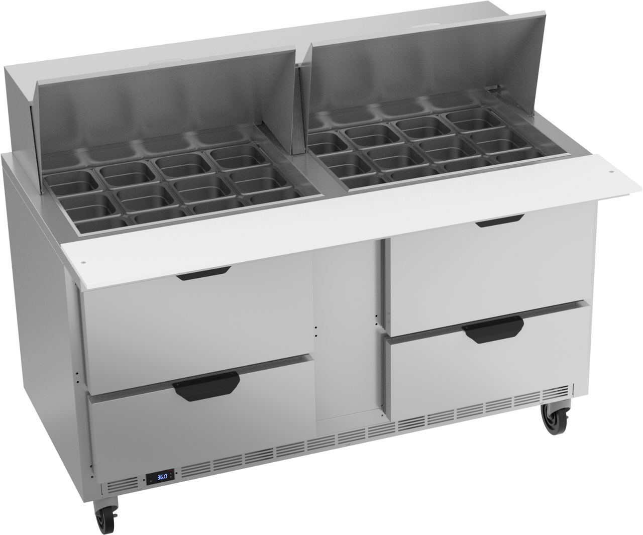 New 60" Beverage Air SPED60HC-24M-4 Sandwich Prep Table 4 Drawer Mega Top - WO1