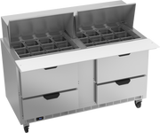 New 60" Beverage Air SPED60HC-24M-4 Sandwich Prep Table 4 Drawer Mega Top - WO1