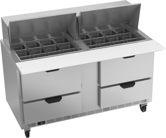 New 60" Beverage Air SPED60HC-24M-4 Sandwich Prep Table 4 Drawer Mega Top - WO1