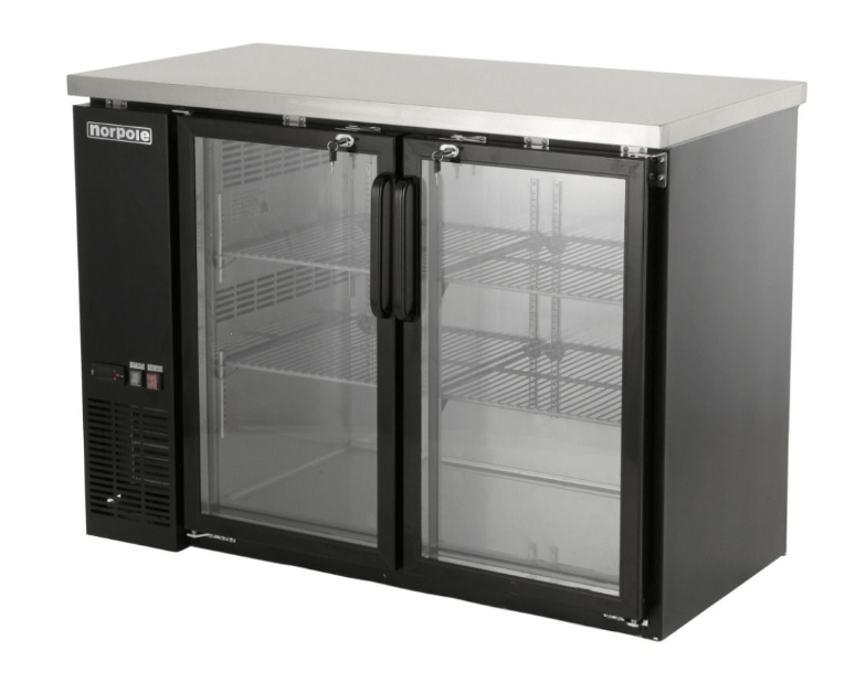 New Norpole NPGB - 48 2 Glass Door 48" Back Bar Refrigerator - Falcon Restaurant Supply - 3