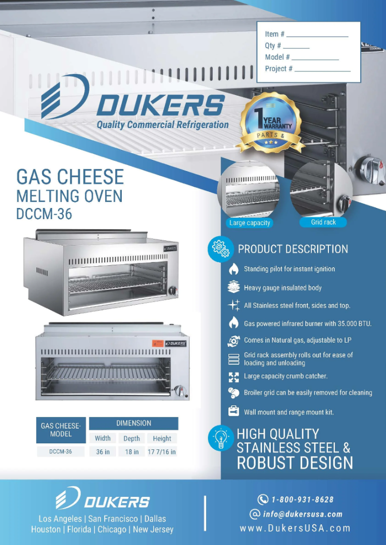 DCCM36 Cheese Melting Oven