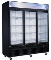 New Dukers DSM-69F Commercial Glass Swing 3-Door Merchandiser Freezer