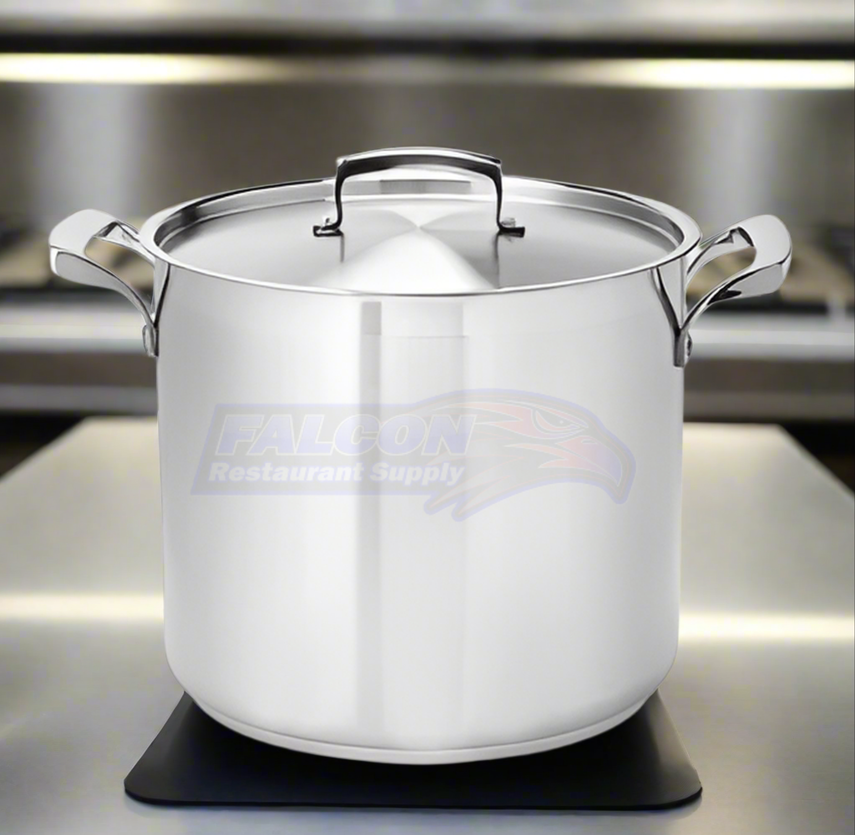 New Browne THERMALLOY Deep Stock Pot, 16qt/15.14L, 11x9.8"/28x25cm, Stainless (5723916)