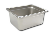 New Browne Steam Pan, Anti-Jam, 1/2 Size, HW, Deep - 6"/15.2cm, 10.6qt/10L, 22 gauge, Stainless, NSF (22126)