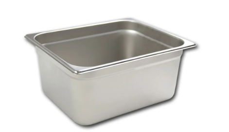 New Browne Steam Pan, Anti-Jam, 1/2 Size, HW, Deep - 6"/15.2cm, 10.6qt/10L, 22 gauge, Stainless, NSF (22126)