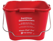 San Jamar Kleen-Pail Pro Sanitizer Pail Cleaning Bucket with Bail Handle, 6 Quarts, Red