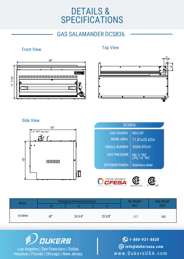 DCSB36 Gas Salamander