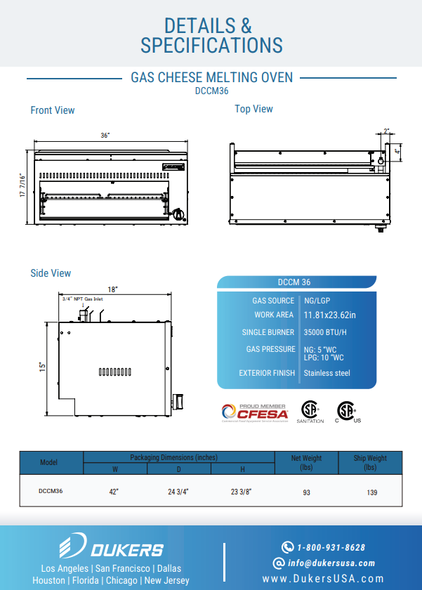 DCCM36 Cheese Melting Oven