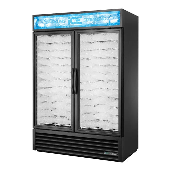True GDIM-49NT-HC~TSL01 54" Indoor Ice Merchandiser Freezer 2 Glass Door