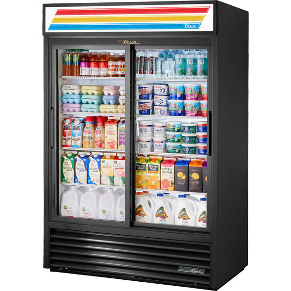 True GDM-47-HC-LD 54" Refrigerated Merchandiser 2-Section 47 cu ft