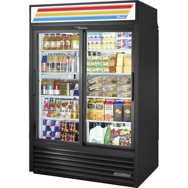 True GDM-47RL-HC-LD 54" Refrigerated Merchandiser 2-Section 47 cu ft