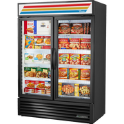True GDM-49F-LTF-HC~TSL01 54" Glass Door Freezer Merchandiser 2-Section 49 cu ft
