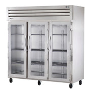 True STA3R-3G-HC 78" Glass Doors 3-Section Refrigerator
