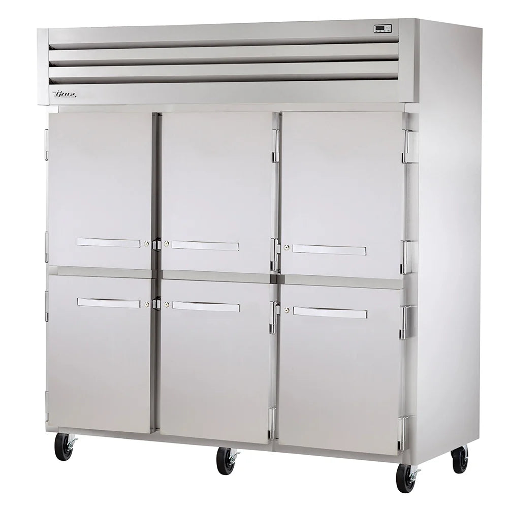 True STA3R-6HS-HC 78" Half Solid Doors 3-Section Refrigerator