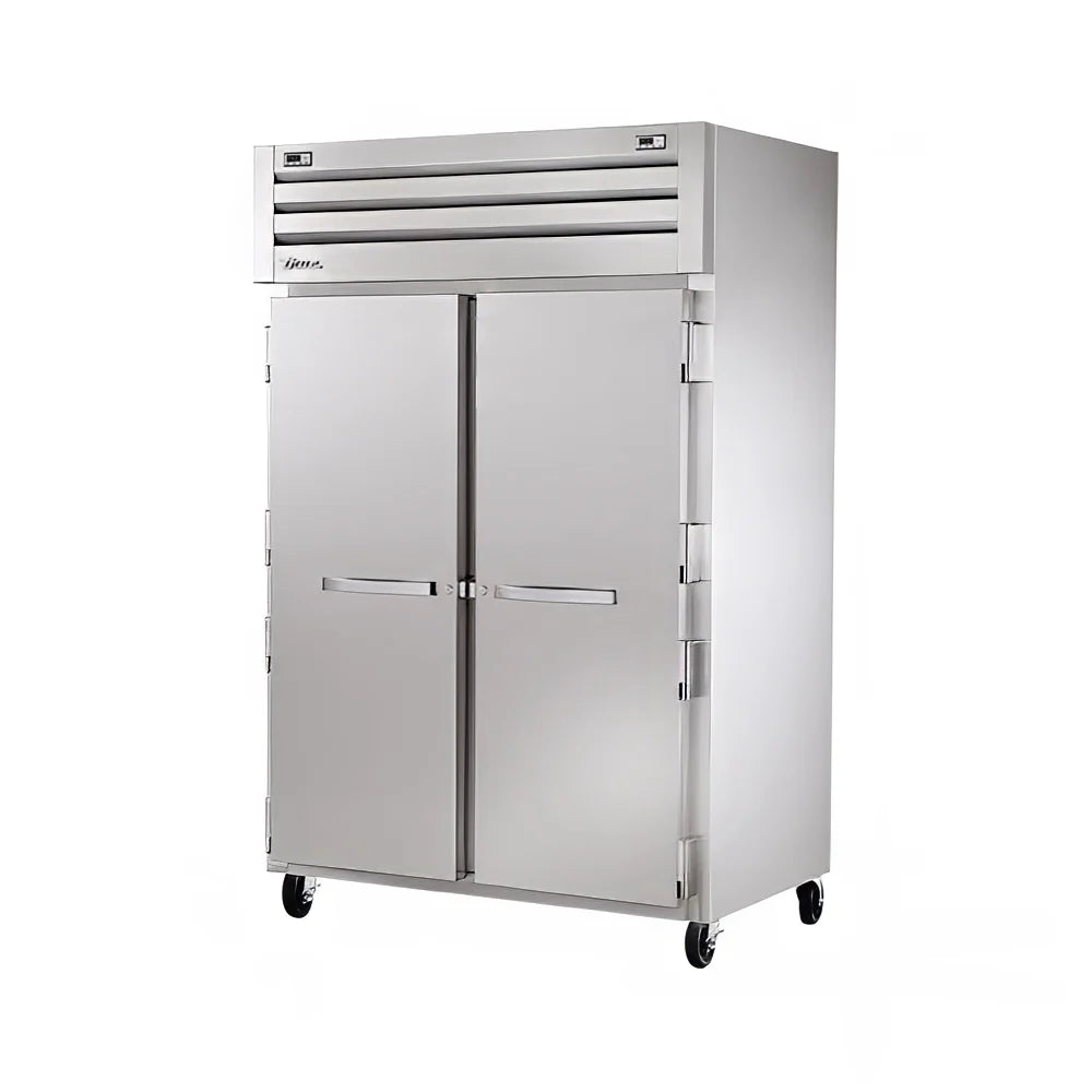 True STR2DT-2S-HC 54" Solid Doors 2-Section Dual Temp Refrigerator/Freezer