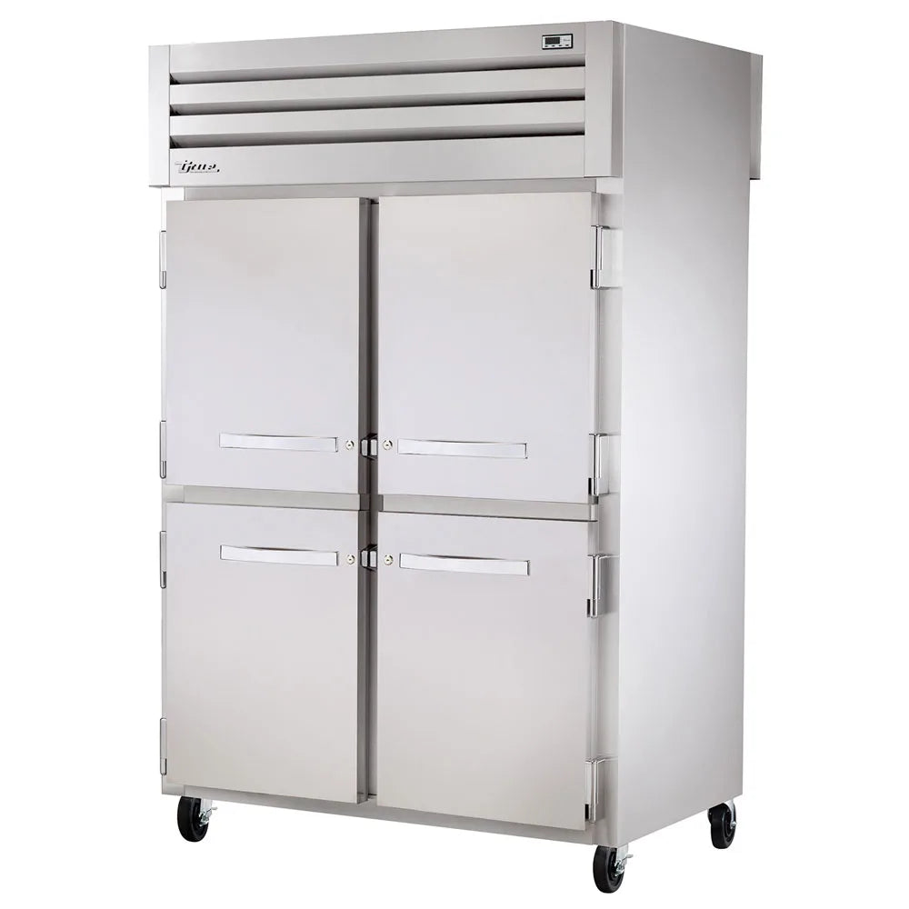 True STR2DT-4HS-HC 54" Half Solid Doors 2-Section Dual Temp Refrigerator/Freezer