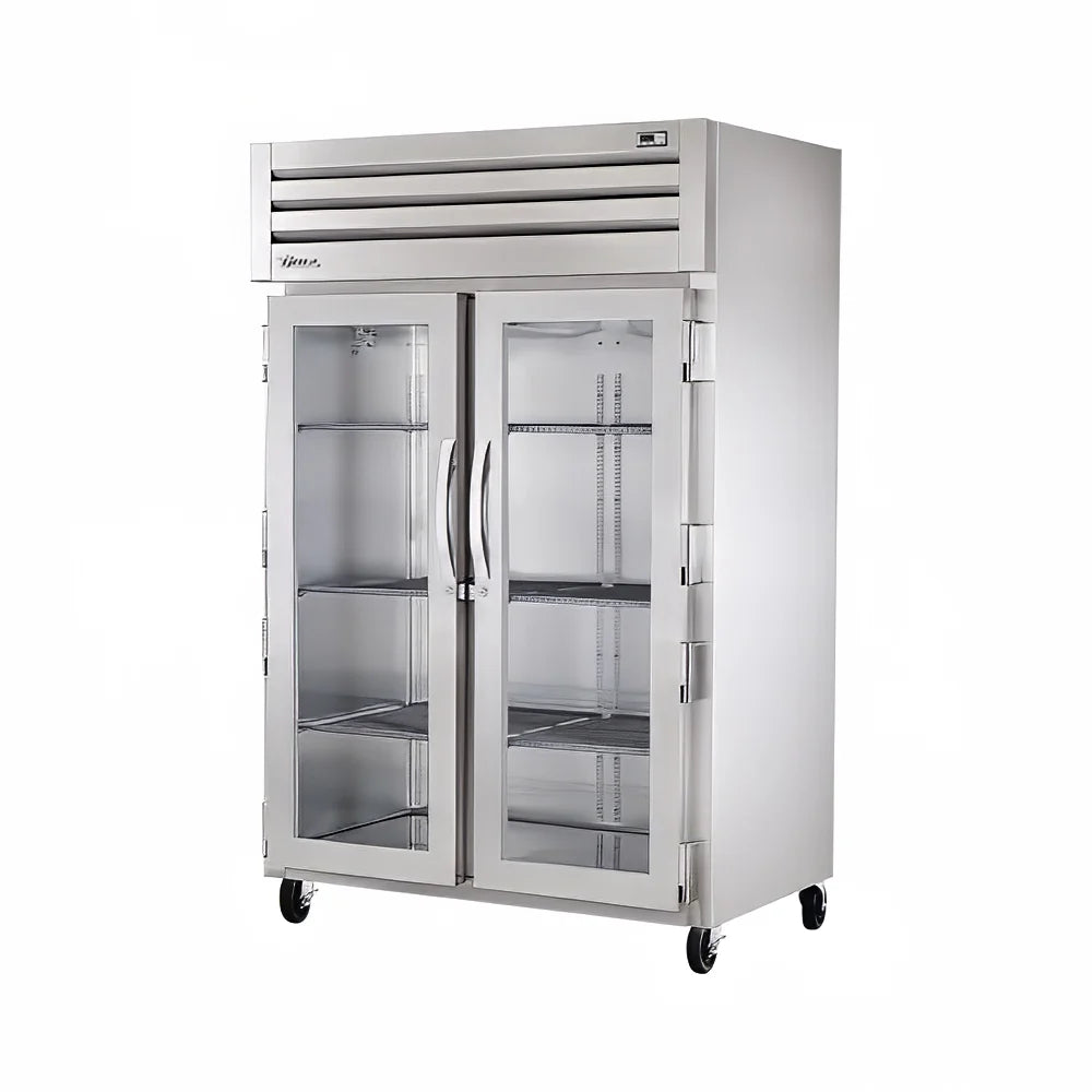 True STR2H-2G 54" Glass Doors 2-Section Heated Cabinet