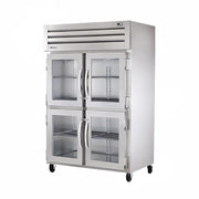True STR2H-4HG 54" Half Glass Doors 2-Section Heated Cabinet