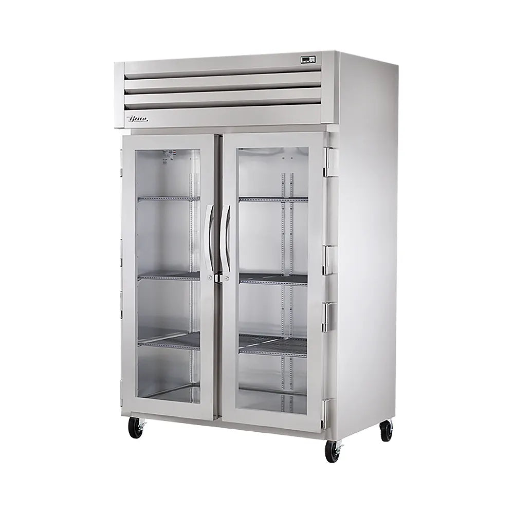 True STR2R-2G-HC 54" Glass Doors 2-Section Refrigerator