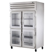 True STR2R-4HG-HC 54" Half Glass Doors 2-Section Refrigerator