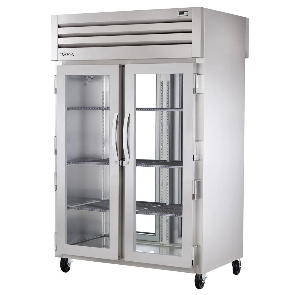 True STR2RPT-2G-2G-HC 54" Glass Doors 2-Section Pass-Thru Refrigerator
