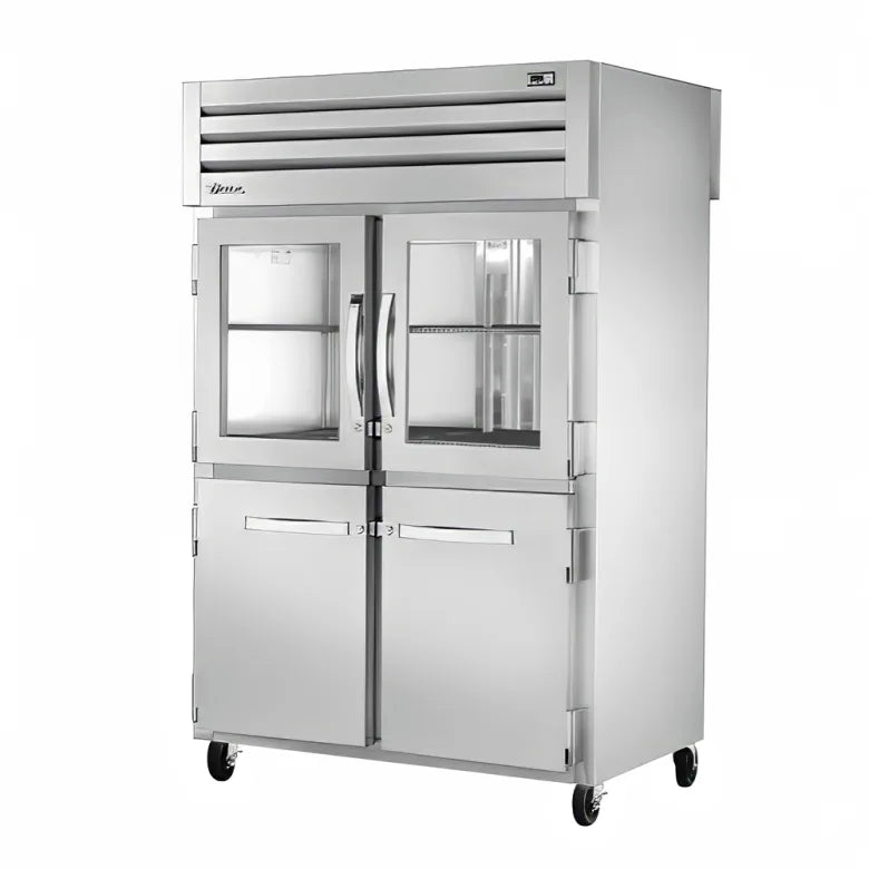 True STR2RPT-2HG/2HS-2S-HC 54" 2-Section Pass-Thru Refrigerator