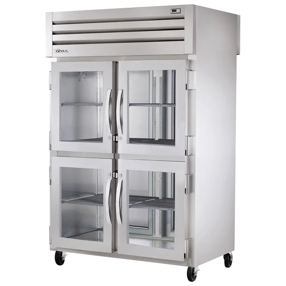 True STR2RPT-4HG-2S-HC 54" Half Glass Doors 2-Section Pass-Thru Refrigerator