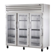 True STR3R-3G-HC 78" Glass Doors 3-Section Refrigerator