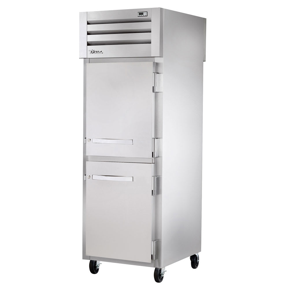 True STA1FPT-2HS-2HS-HC 27" Half Solid Doors 1-Section Pass-Thru Freezer