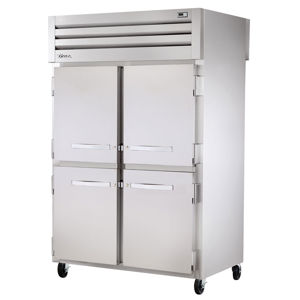True STA2DT-4HS-HC 54" Half Solid Doors 2-Section Dual Temp Refrigerator/Freezer