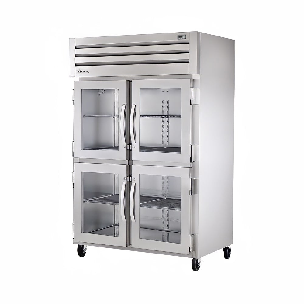 True STA2H-4HG 54" Half Glass Doors 2-Section Heated Cabinet