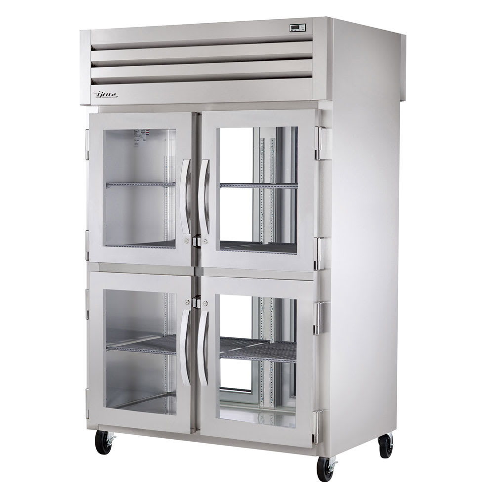 True STA2RPT-4HG-2G-HC 54" Half Glass Doors 2-Section Pass-Thru Refrigerator