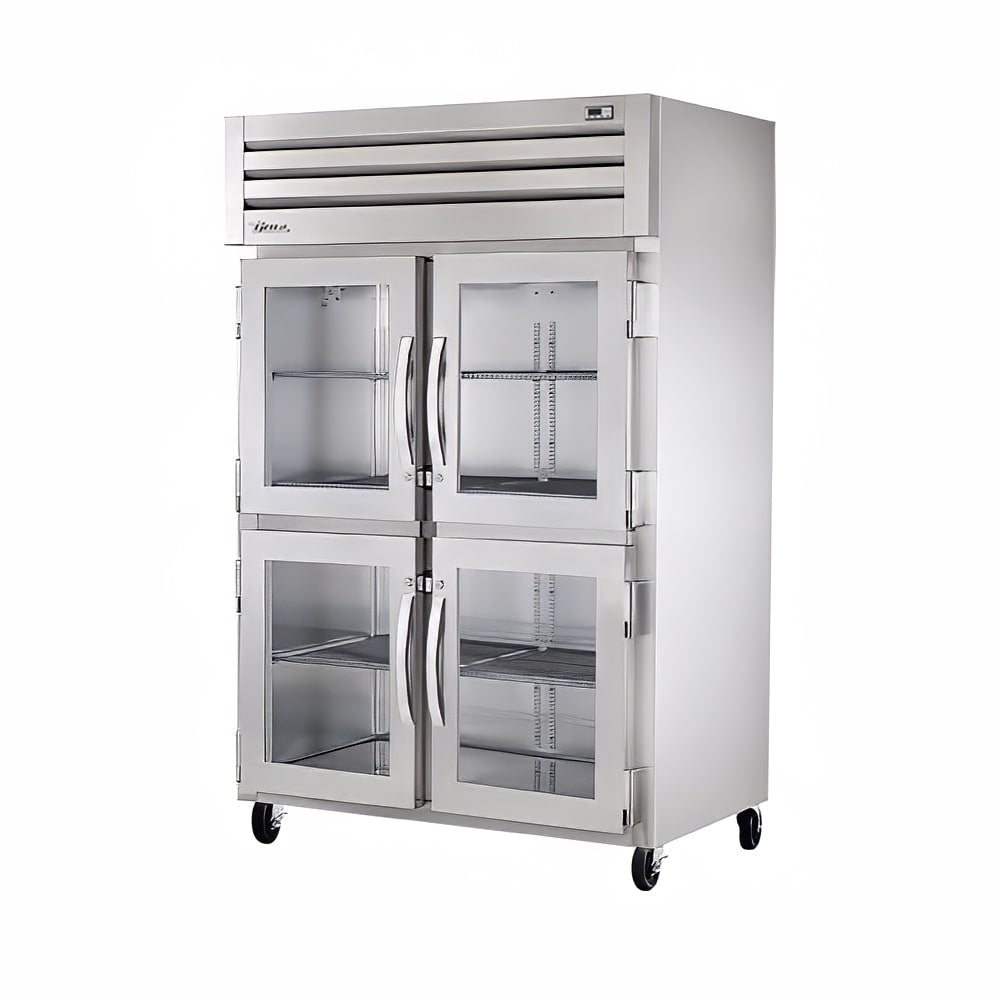 True STG2H-4HG 54" Half Glass Doors 2-Section Heated Cabinet