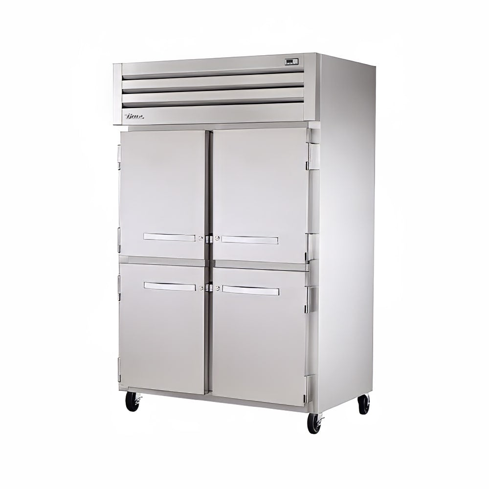 True STG2H-4HS 54" Half Solid Doors 2-Section Heated Cabinet
