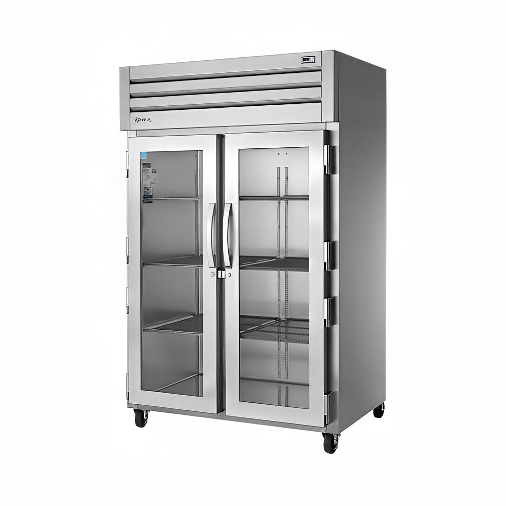 True STG2R-2G-HC 54" Glass Doors 2-Section Refrigerator