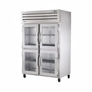 True STG2R-4HG-HC 54" Half Glass Doors 2-Section Refrigerator