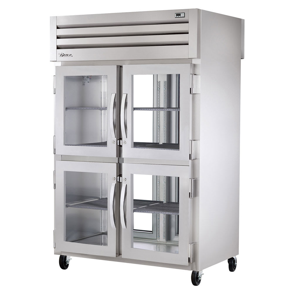 True STG2RPT-4HG-2G-HC 54" Half Glass Doors 2-Section Pass-Thru Refrigerator