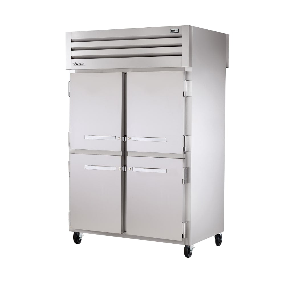 True STG2RPT-4HS-2G-HC 54" Half Solid Doors 2-Section Pass-Thru Refrigerator