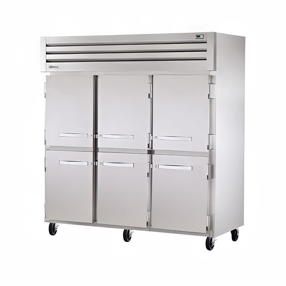 True STG3R-6HS-HC 78" Half Solid Doors 3-Section Refrigerator