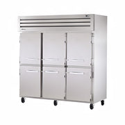 True STG3R-6HS-HC 78" Half Solid Doors 3-Section Refrigerator