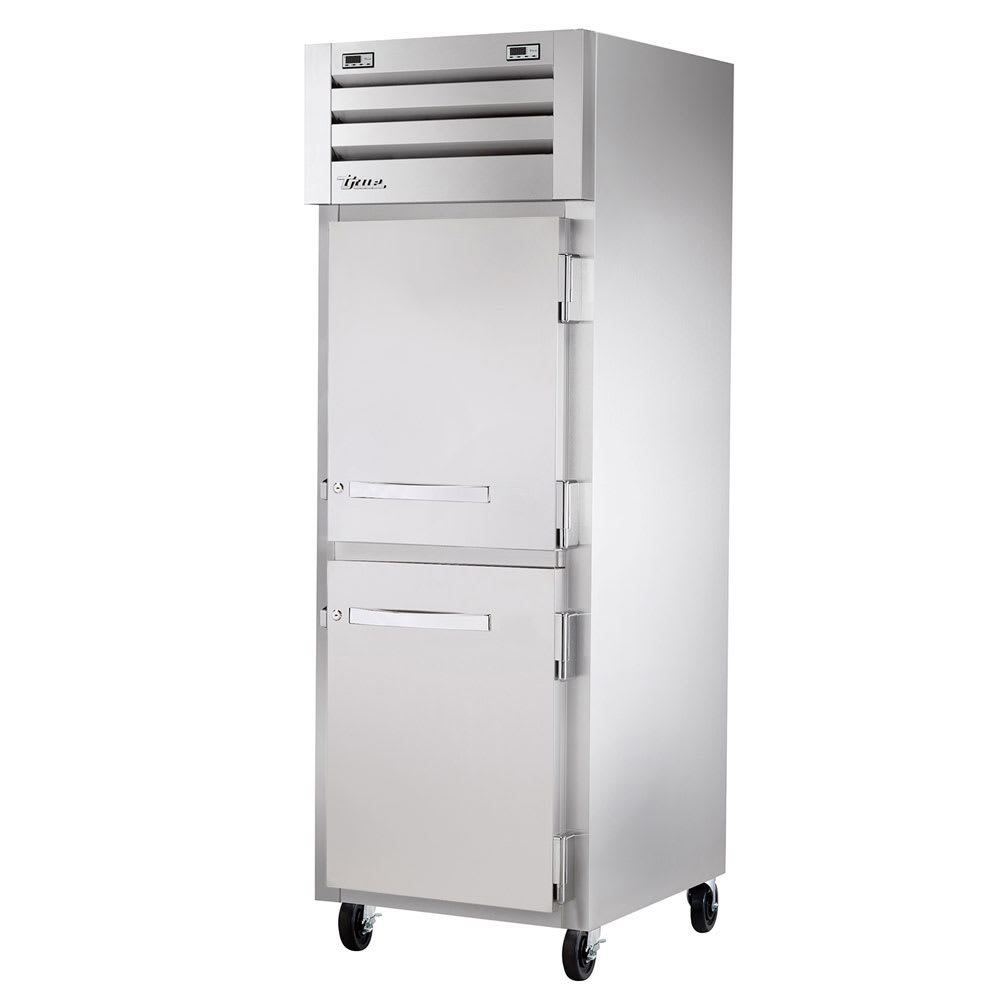 True STR1DT-2HS-HC 27" Half Solid Doors 1-Section Dual Temp Refrigerator/Freezer