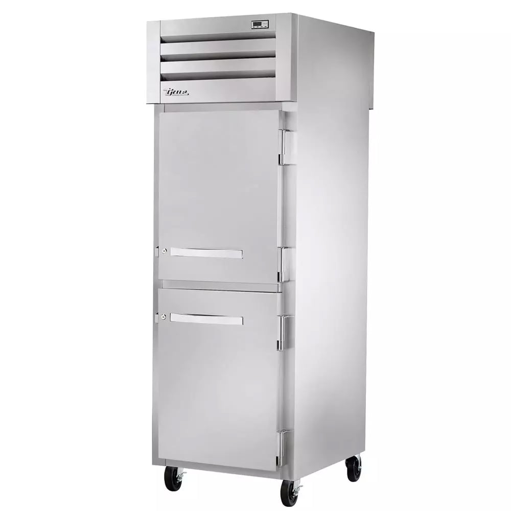 True STR1H-2HS 27" Half Solid Doors 1-Section Heated Cabinet